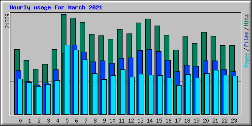 Hourly usage for March 2021